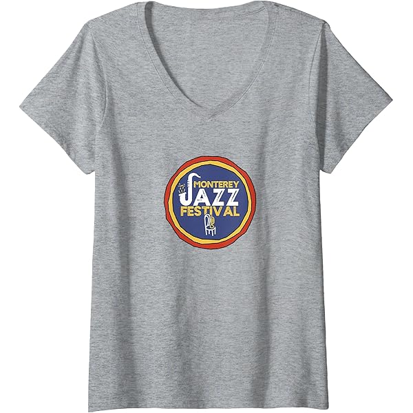 Amazon.com: Monterey Jazz Festival Trumpet Face V-Neck T-Shirt